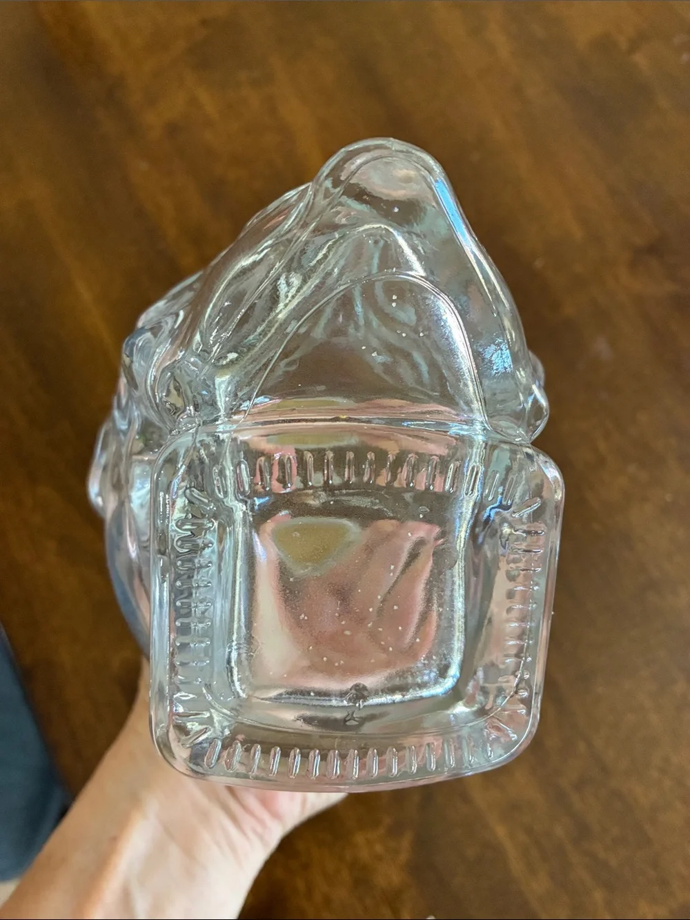 Clear Glass Skull Bottle with Silver Cap